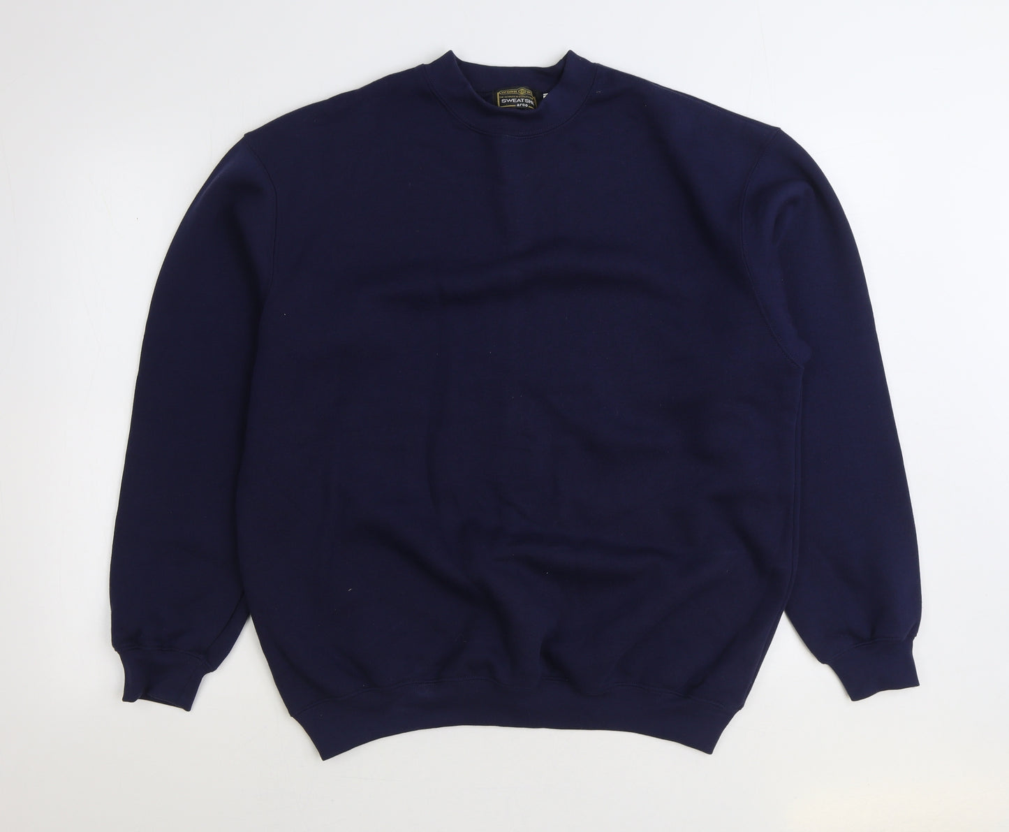 Workwear Mens Blue Polyester Pullover Sweatshirt Size M