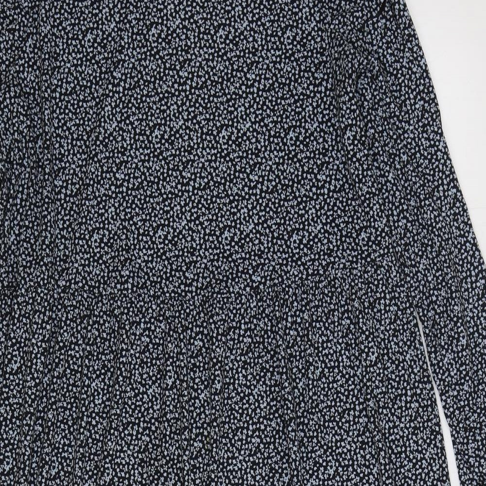 Papaya Womens Blue Floral Polyester A-Line Size 16 Boat Neck Pullover