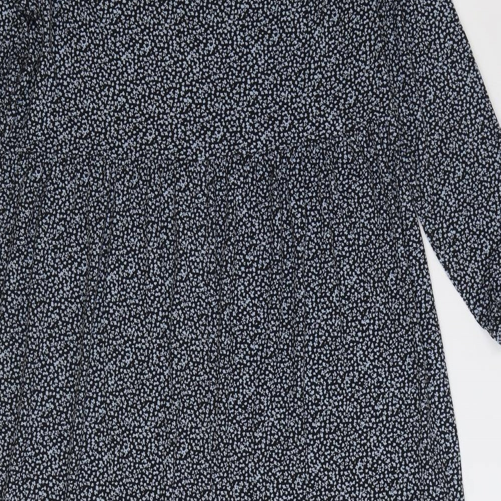 Papaya Womens Blue Floral Polyester A-Line Size 16 Boat Neck Pullover