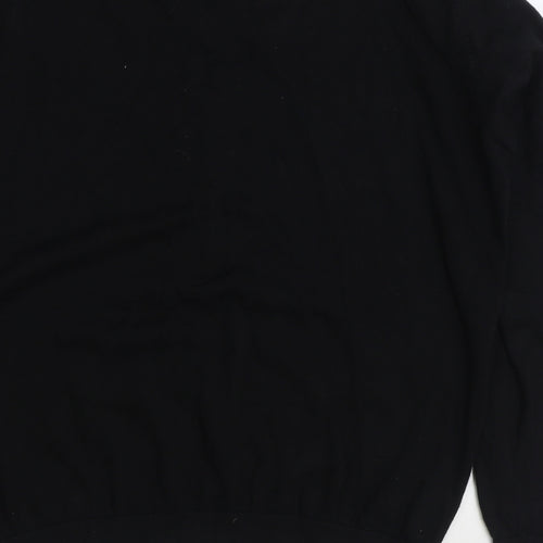 Sixth Sense Mens Black V-Neck Cotton Pullover Jumper Size M