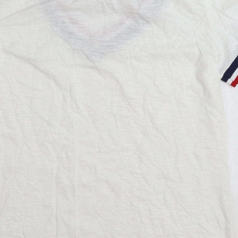 SheIn Womens White Cotton Basic T-Shirt Size XL V-Neck