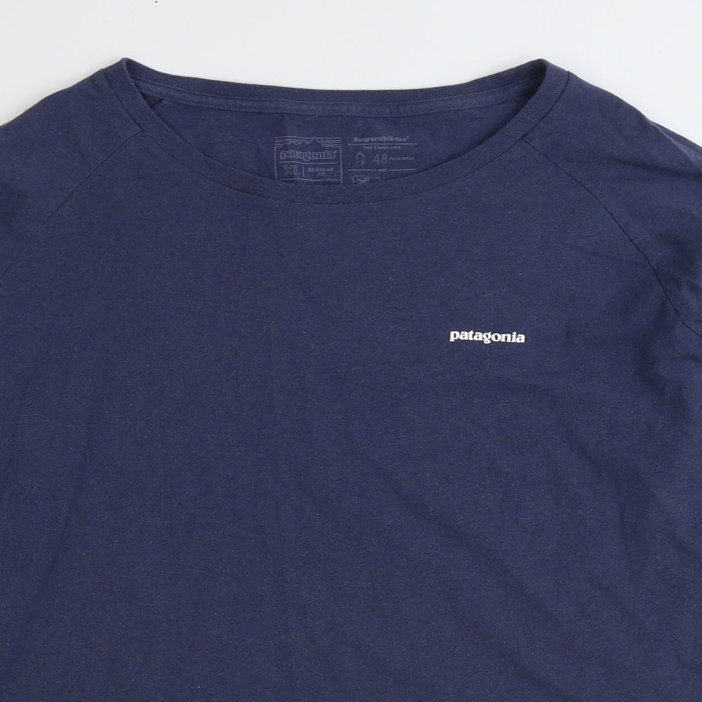 Patagonia Mens Blue Cotton Pullover Sweatshirt Size XL