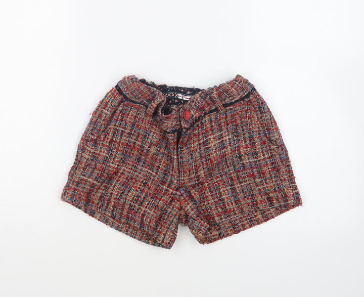 Nono Girls Multicoloured Acrylic Chino Shorts Size 11-12 Years Regular Zip