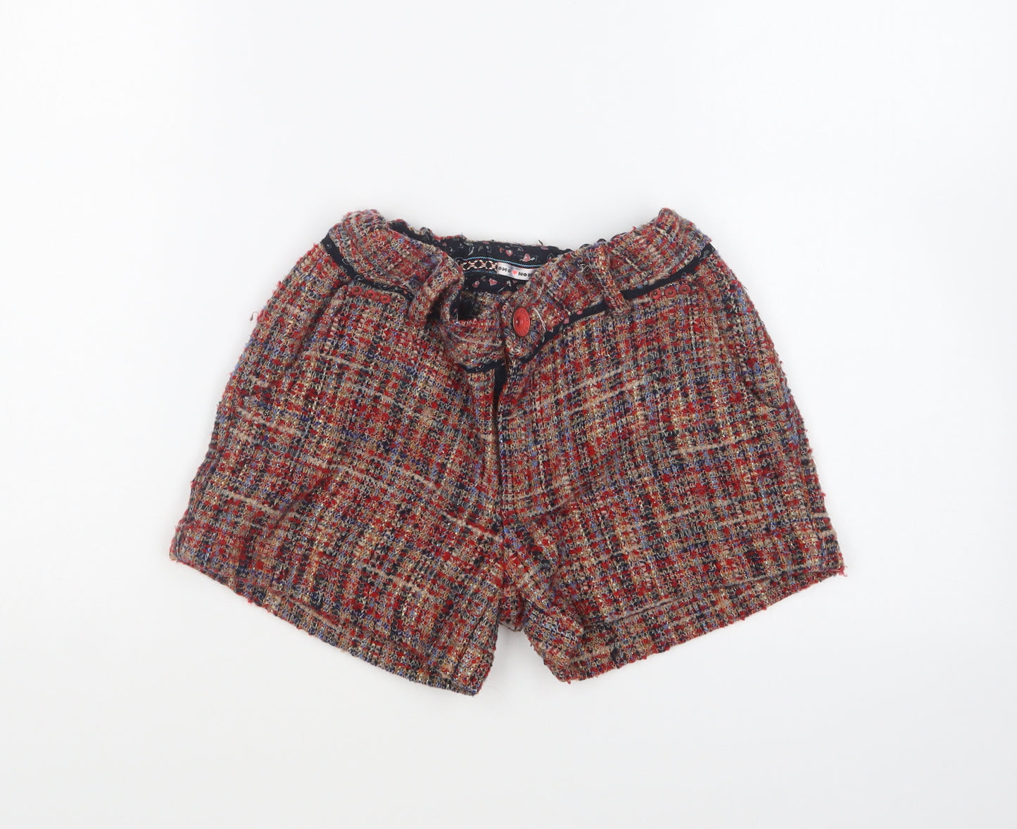 Nono Girls Multicoloured Acrylic Chino Shorts Size 11-12 Years Regular Zip