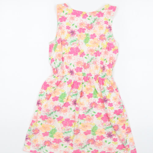 Young Dimension Girls Multicoloured Floral Cotton Playsuit One-Piece Size 11-12 Years Pullover