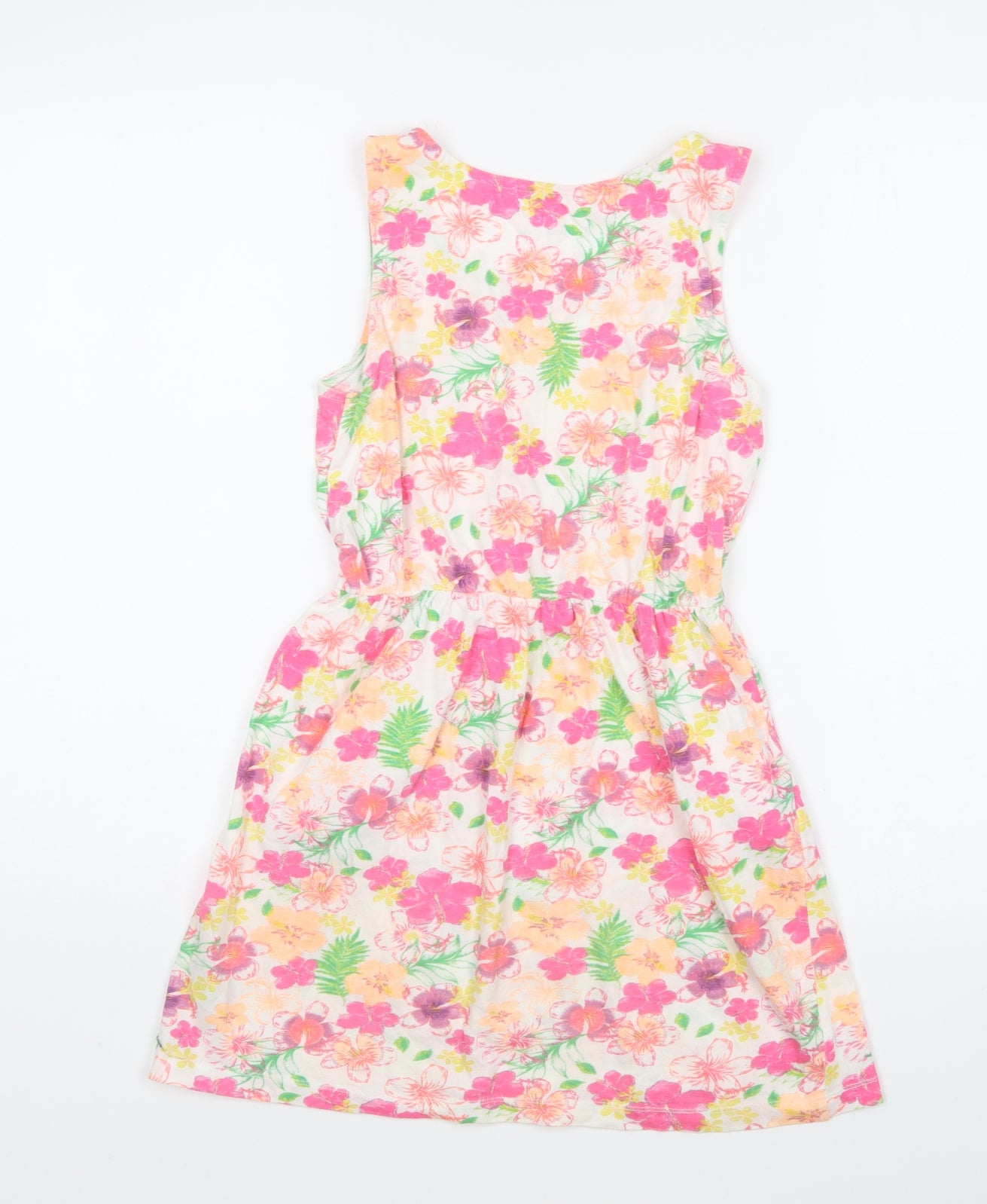Young Dimension Girls Multicoloured Floral Cotton Playsuit One-Piece Size 11-12 Years Pullover
