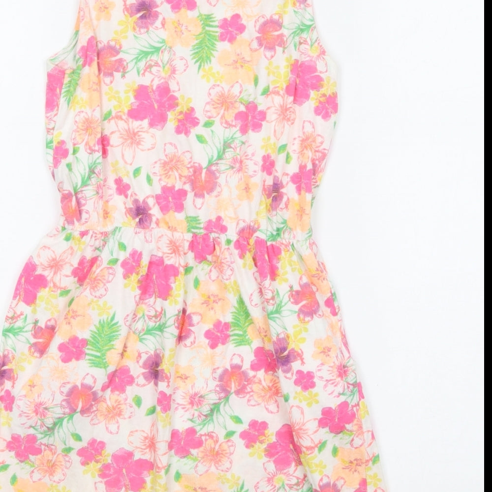 Young Dimension Girls Multicoloured Floral Cotton Playsuit One-Piece Size 11-12 Years Pullover