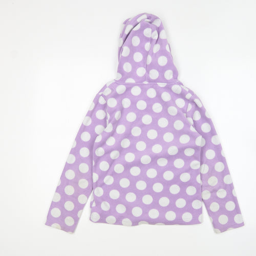 TU Girls Purple Polka Dot Cotton Pullover Hoodie Size 10 Years Pullover