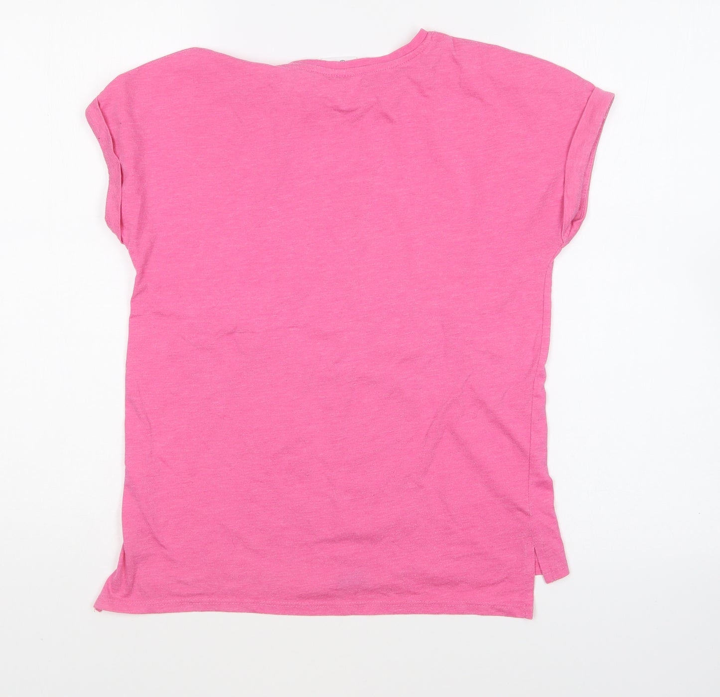 George Girls Pink Polyester Basic T-Shirt Size 11-12 Years Round Neck Pullover - Jojo Siwa