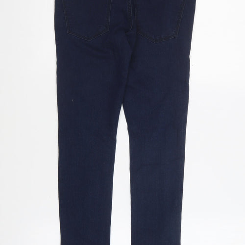 Pull&Bear Womens Blue Acrylic Skinny Jeans Size 8 L29 in Regular Button