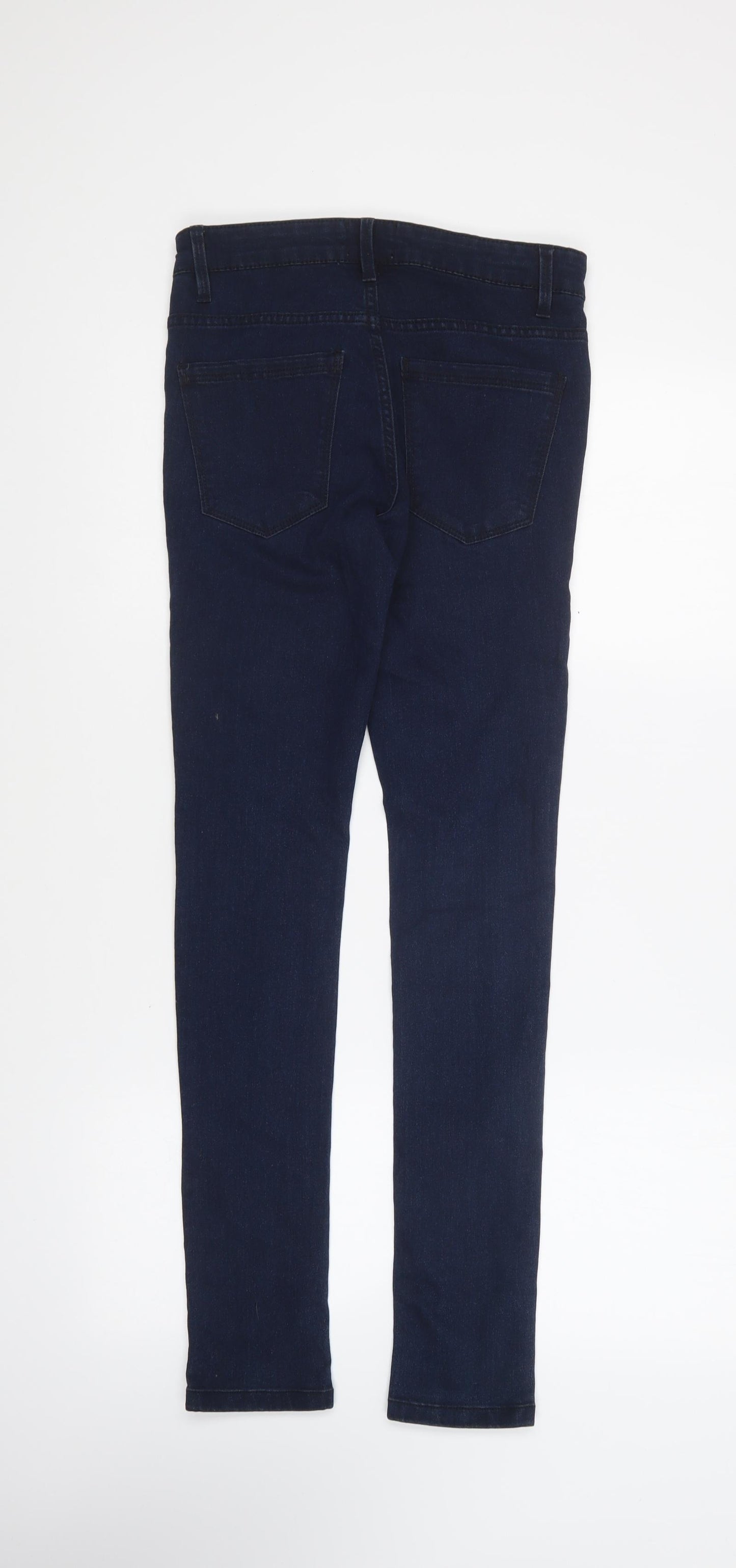 Pull&Bear Womens Blue Acrylic Skinny Jeans Size 8 L29 in Regular Button