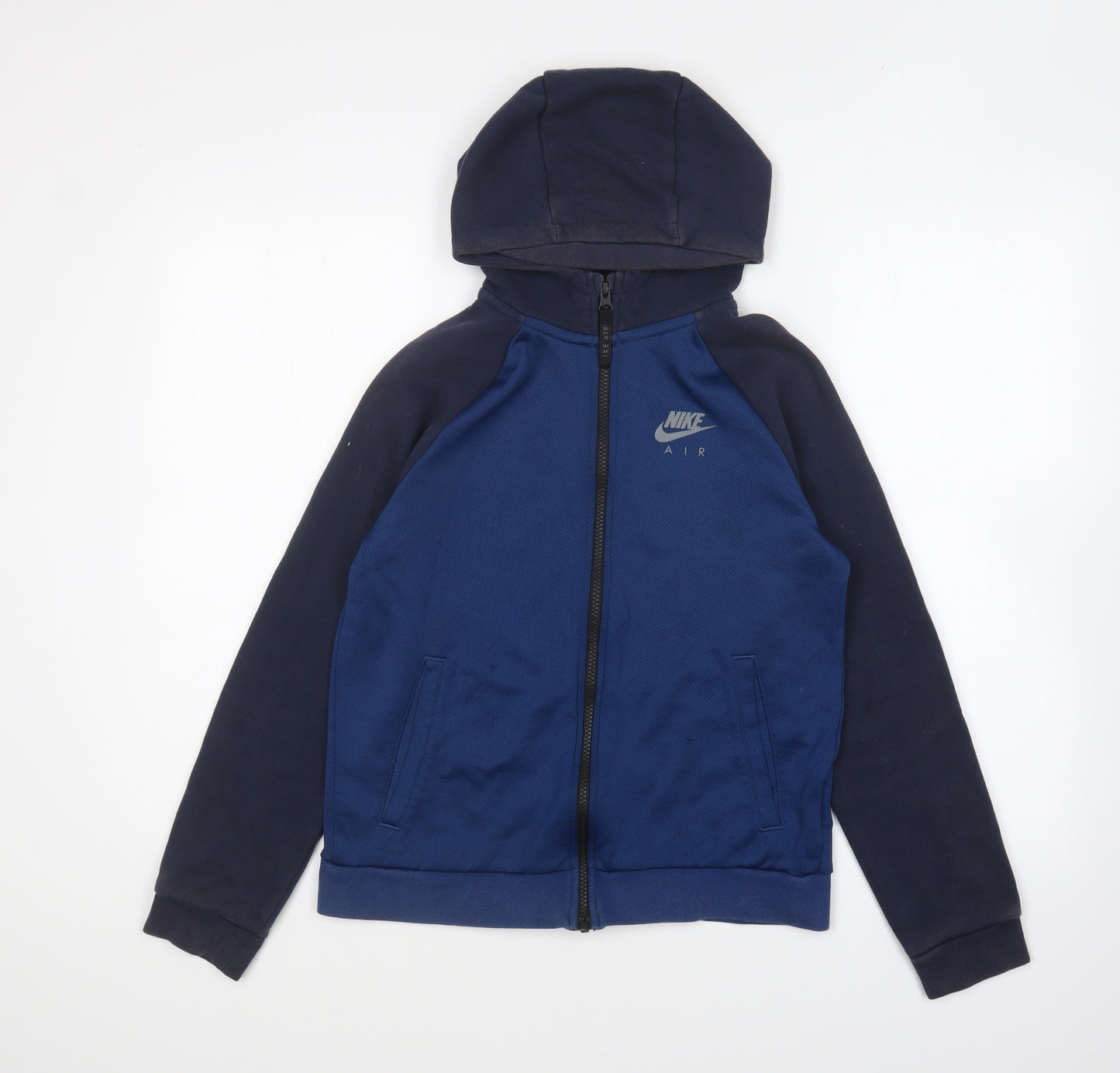 Nike Boys Blue Polyester Full Zip Hoodie Size L Zip
