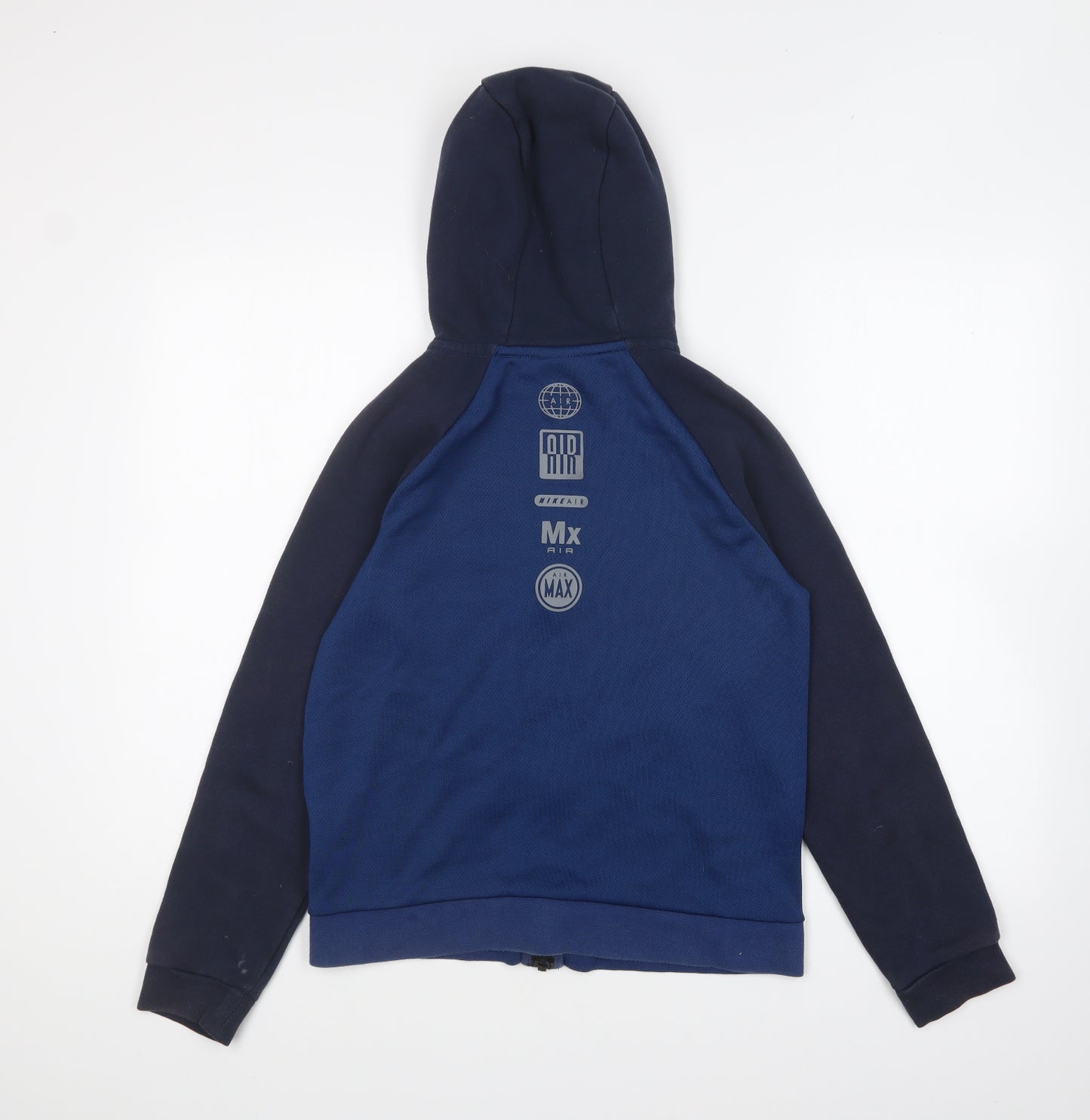 Nike Boys Blue Polyester Full Zip Hoodie Size L Zip