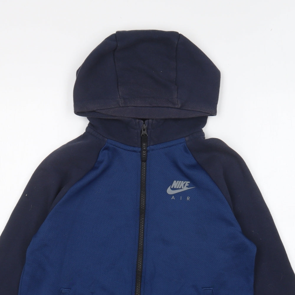Nike Boys Blue Polyester Full Zip Hoodie Size L Zip