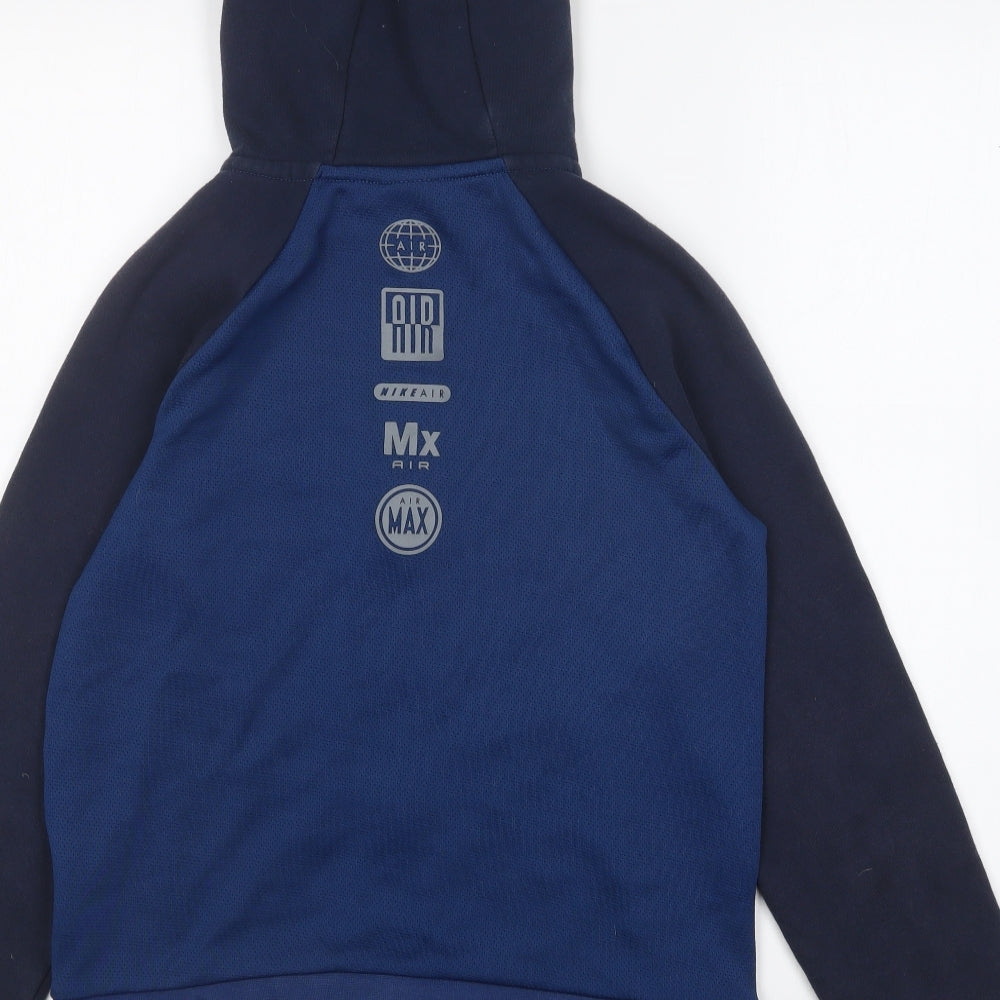 Nike Boys Blue Polyester Full Zip Hoodie Size L Zip