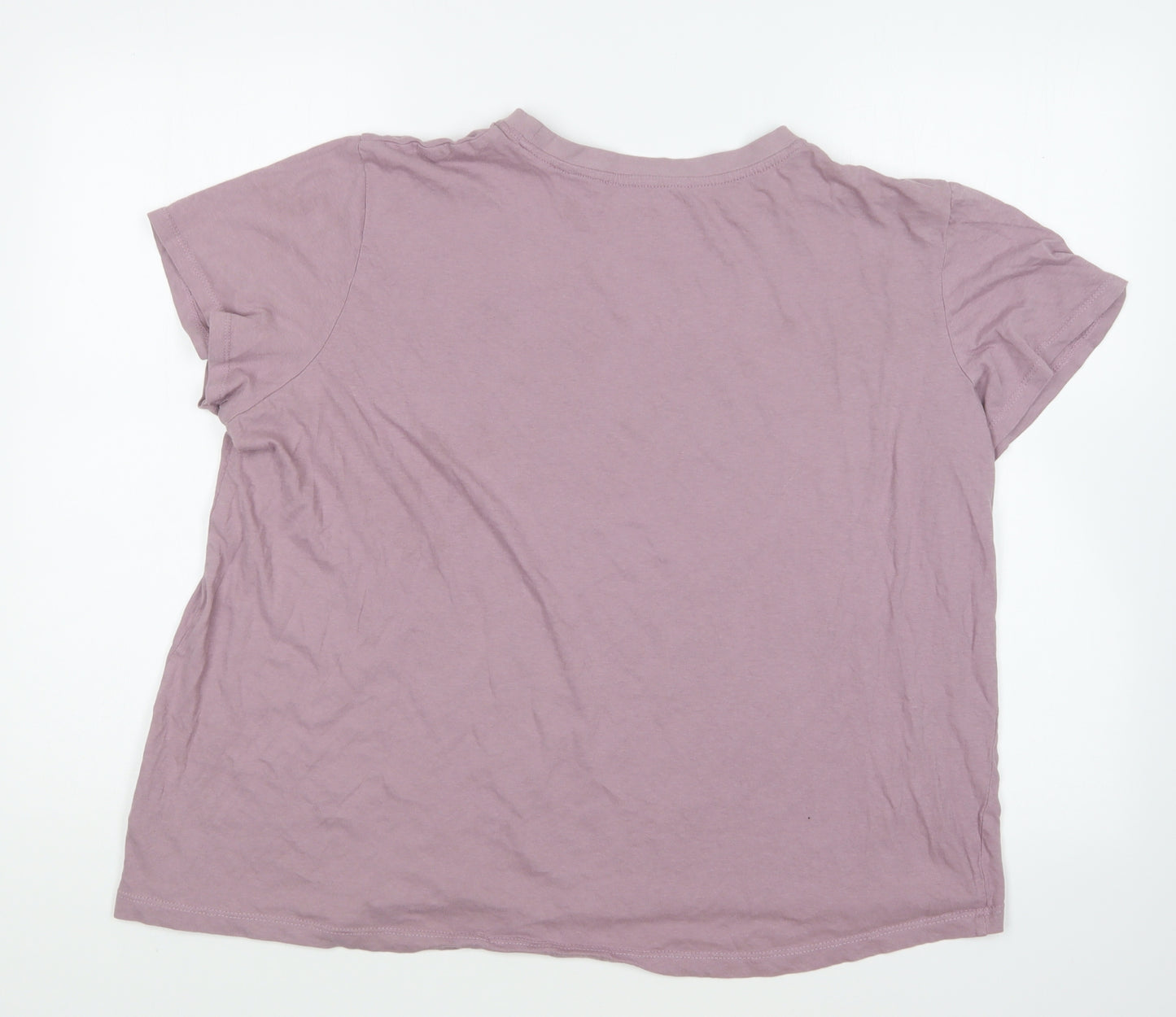Primark Womens Purple Cotton Basic T-Shirt Size 2XL Round Neck - New York
