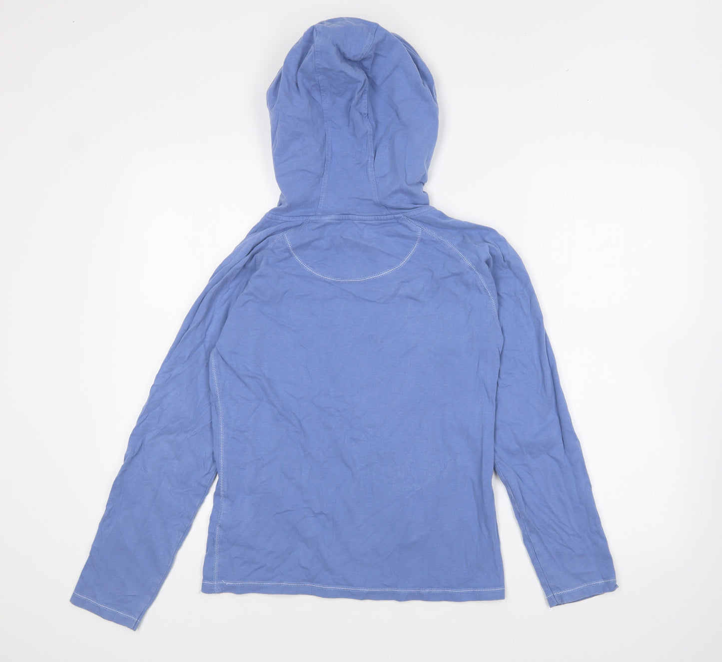 Weird Fish Womens Blue Cotton Pullover Hoodie Size S Pullover