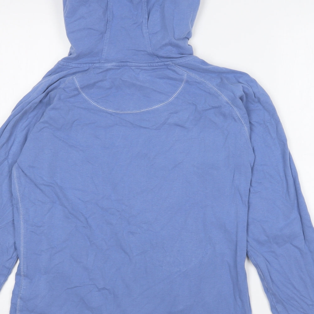 Weird Fish Womens Blue Cotton Pullover Hoodie Size S Pullover