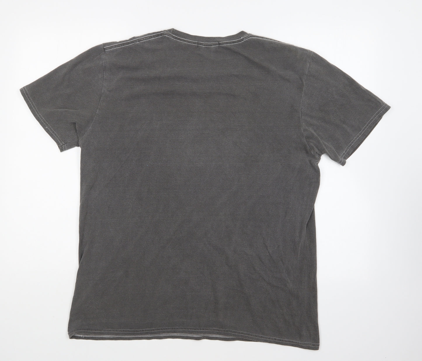 PRETTYLITTLETHING Womens Grey Cotton Basic T-Shirt Size M Round Neck