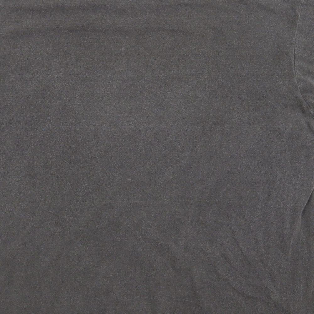 PRETTYLITTLETHING Womens Grey Cotton Basic T-Shirt Size M Round Neck