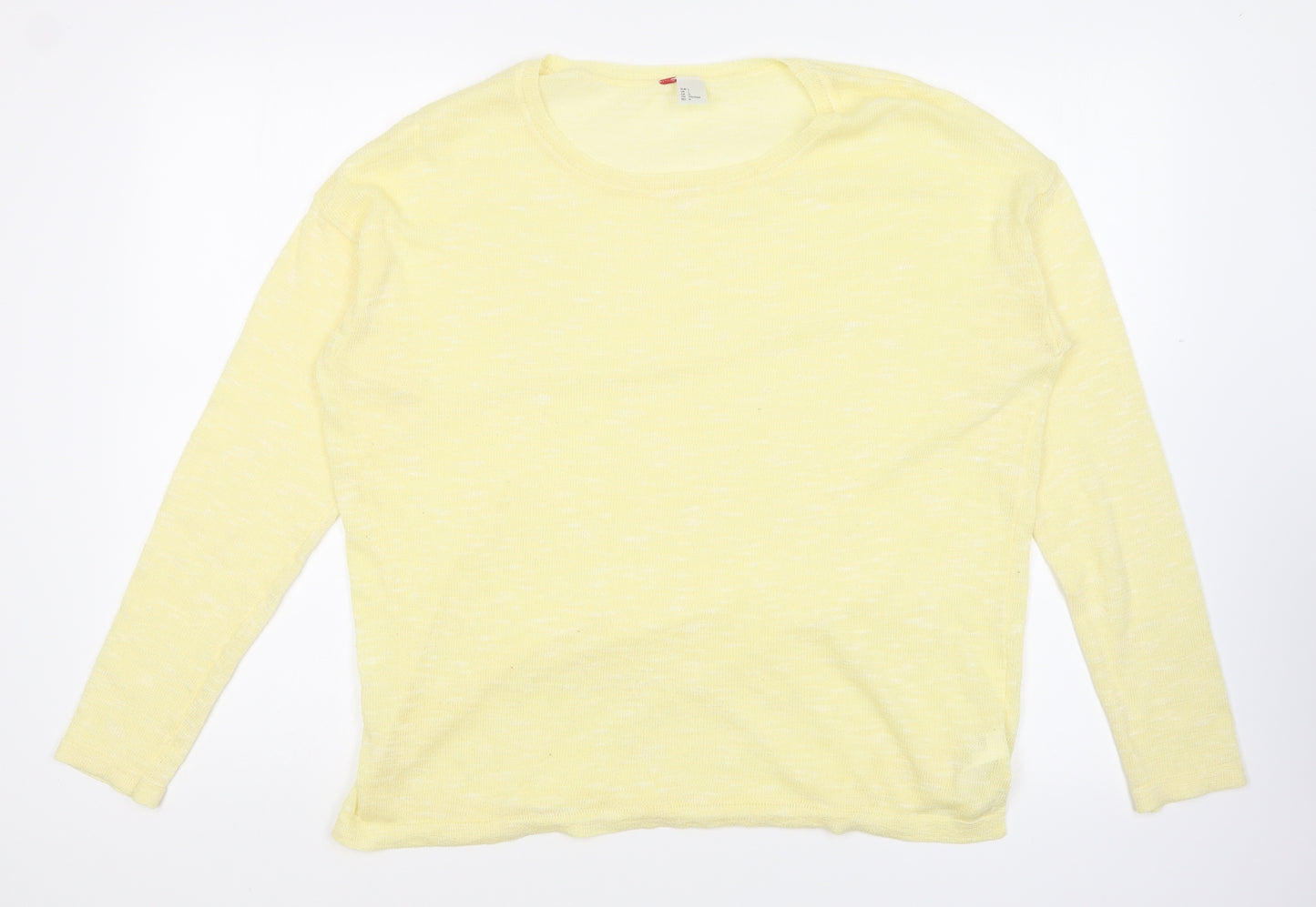 H&M Womens Yellow Round Neck Polyester Pullover Jumper Size L