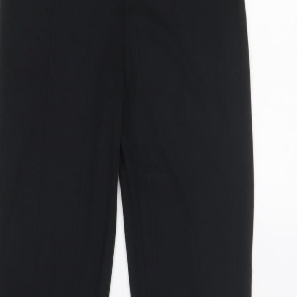 PRETTYLITTLETHING Womens Black Polyester Trousers Size 12 L32 in Regular