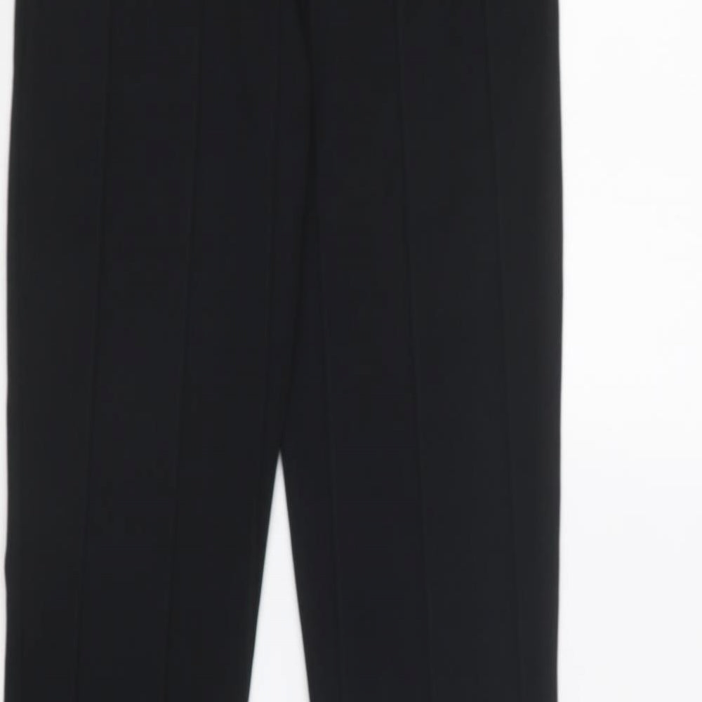PRETTYLITTLETHING Womens Black Polyester Trousers Size 12 L32 in Regular