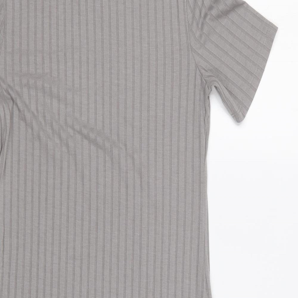 Primark Womens Grey Polyester Bodycon Size 10 Round Neck Pullover