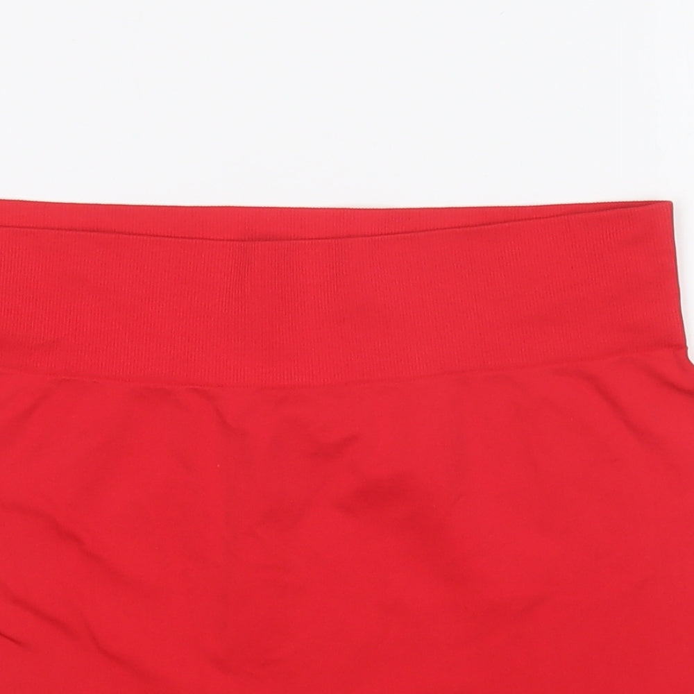 PRETTYLITTLETHING Womens Red Polyamide Compression Shorts Size M L4 in Regular Pull On