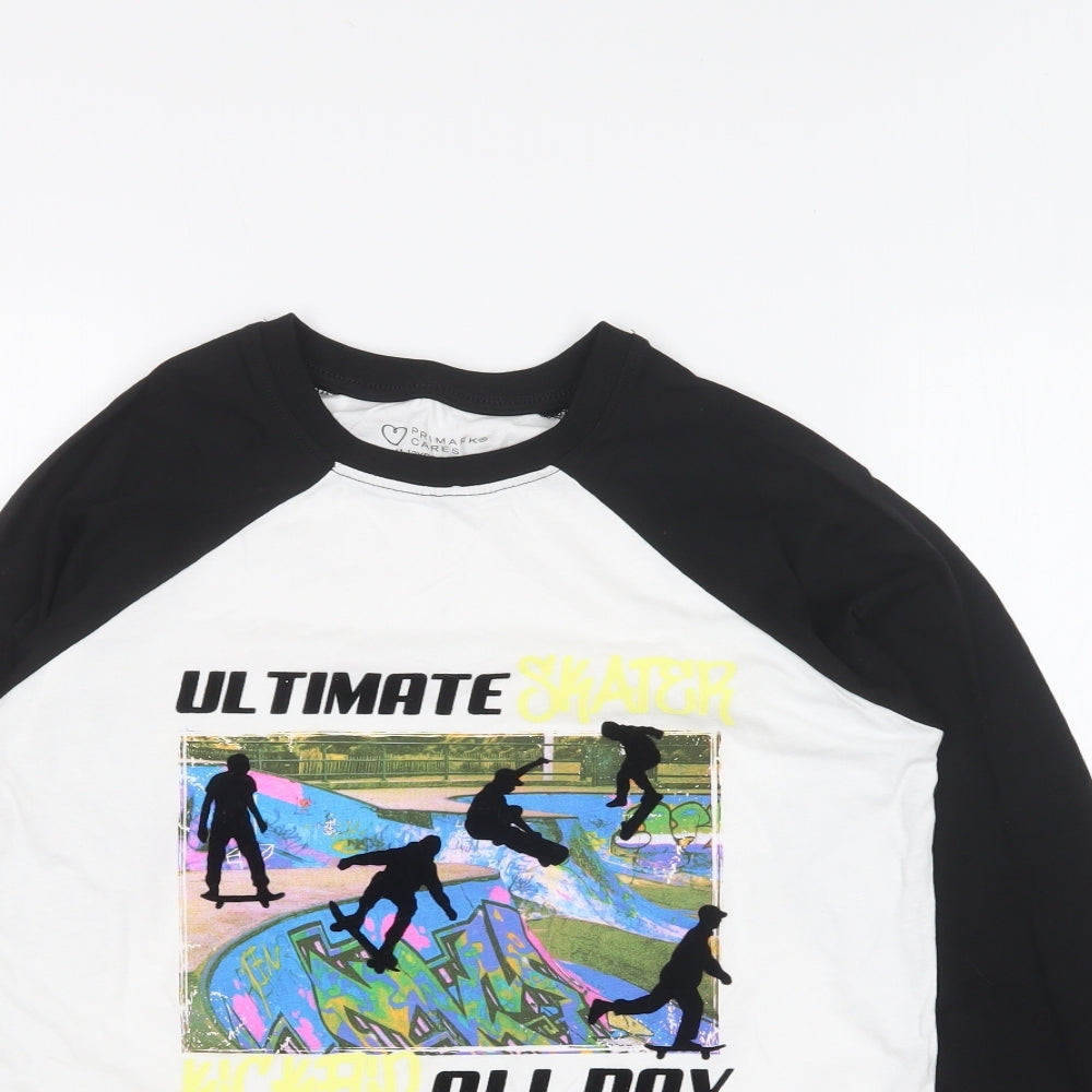 Primark Boys Multicoloured Cotton Basic T-Shirt Size 11-12 Years Round Neck Pullover - Ultimate Skater
