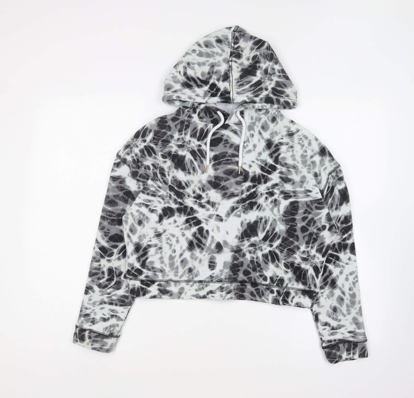 Lemonade Womens Grey Geometric Viscose Pullover Hoodie Size 14 Pullover