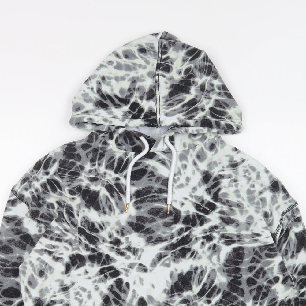 Lemonade Womens Grey Geometric Viscose Pullover Hoodie Size 14 Pullover