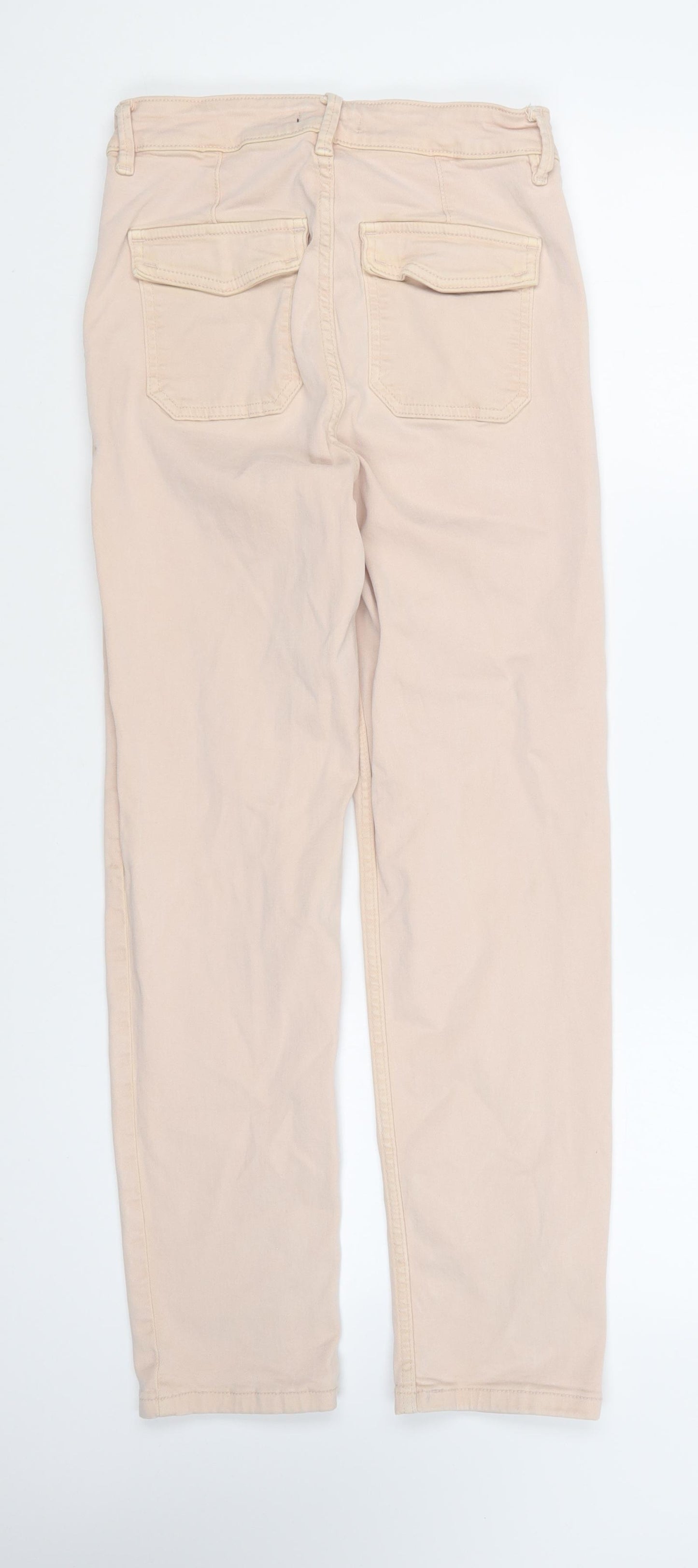 F&F Womens Pink Cotton Skinny Jeans Size 8 L23 in Regular Button