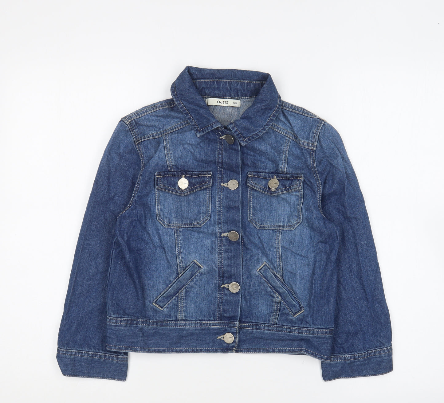 Oasis Womens Blue Jacket Size 10 Button