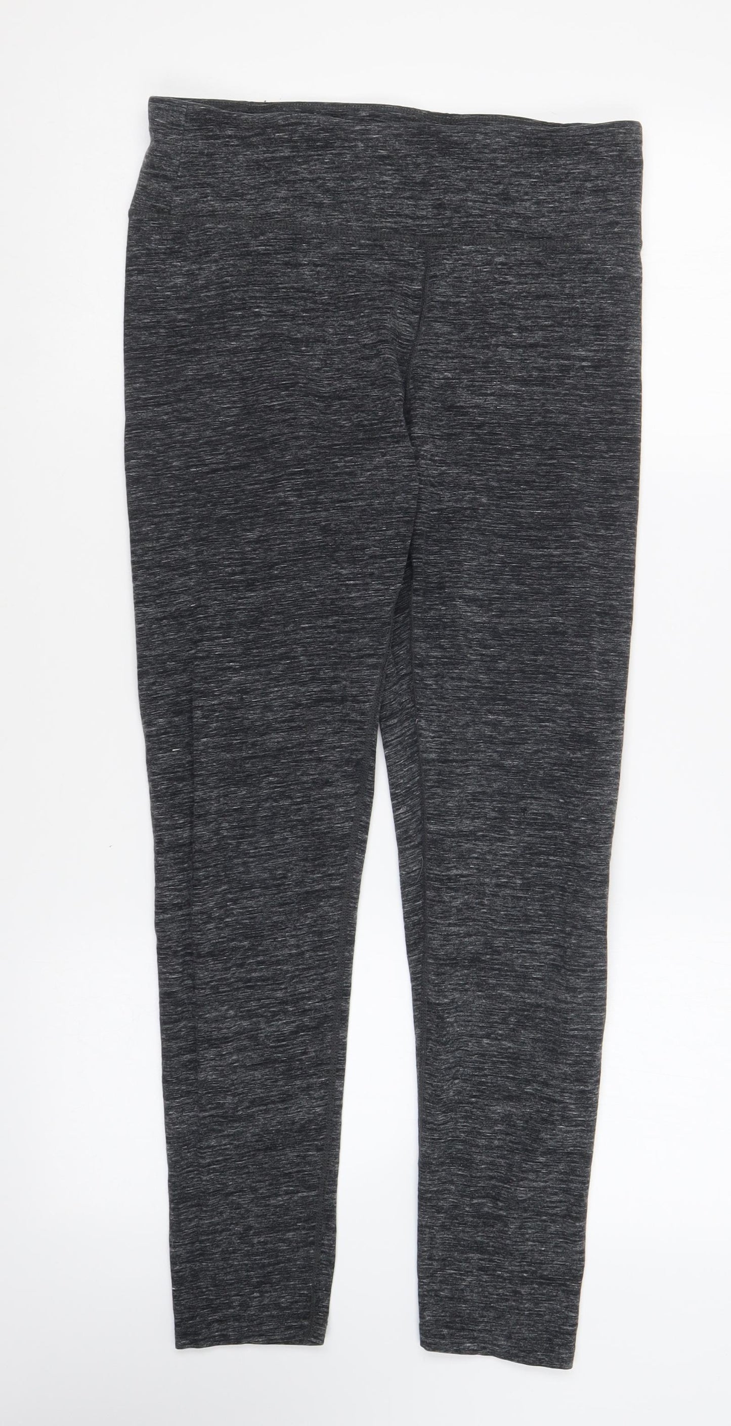 Preworn Womens Grey Cotton Compression Leggings Size 12 L24 in Regular Pullover