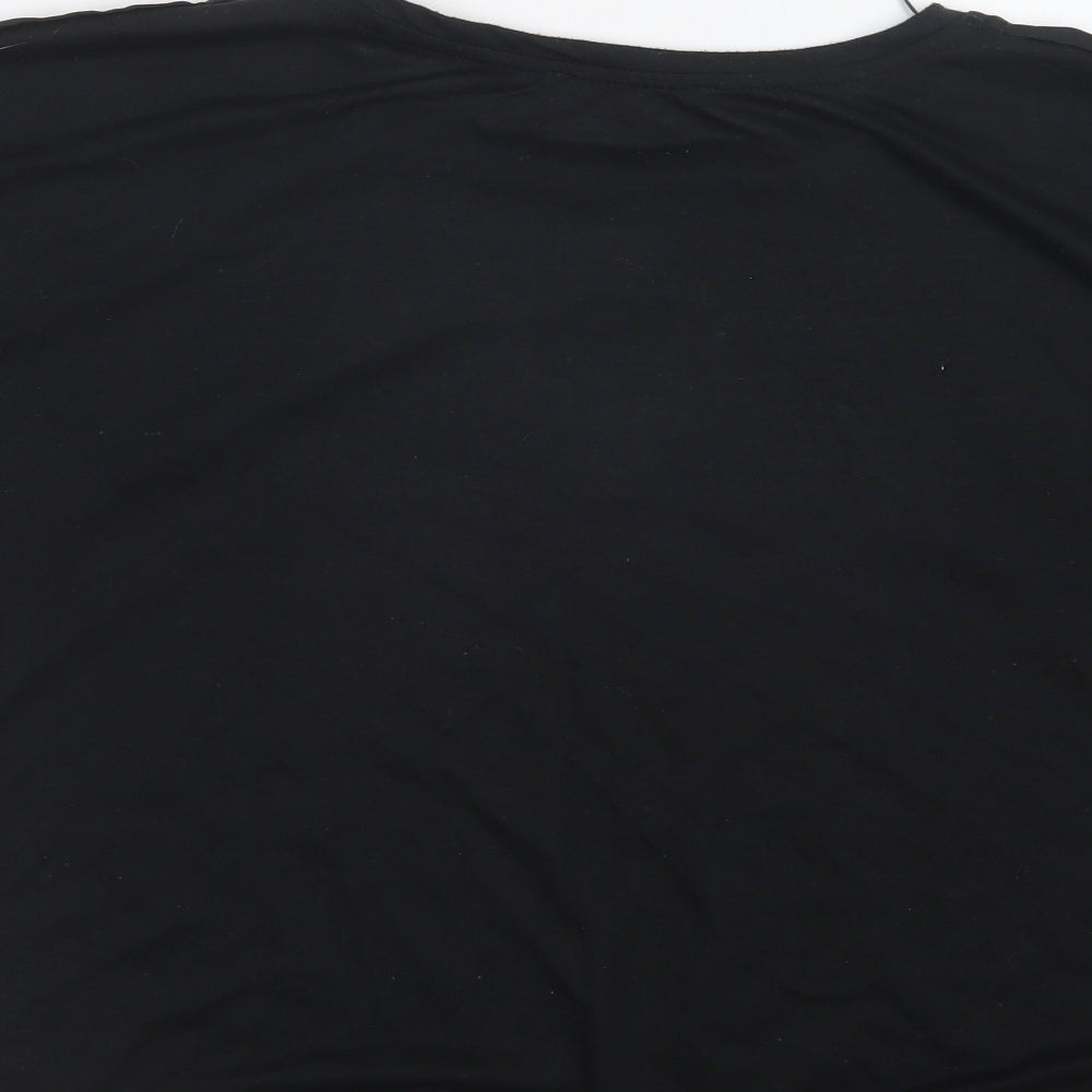 Primark Womens Black Polyester Basic T-Shirt Size 10 Round Neck