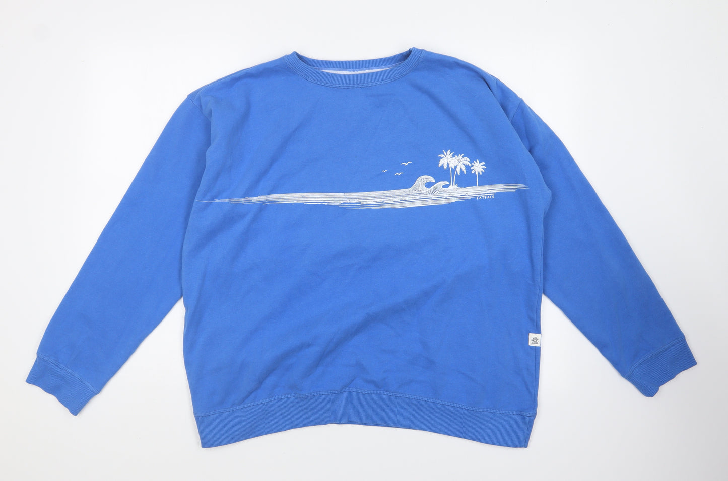 Fat Face Womens Blue Cotton Pullover Sweatshirt Size 16 Pullover