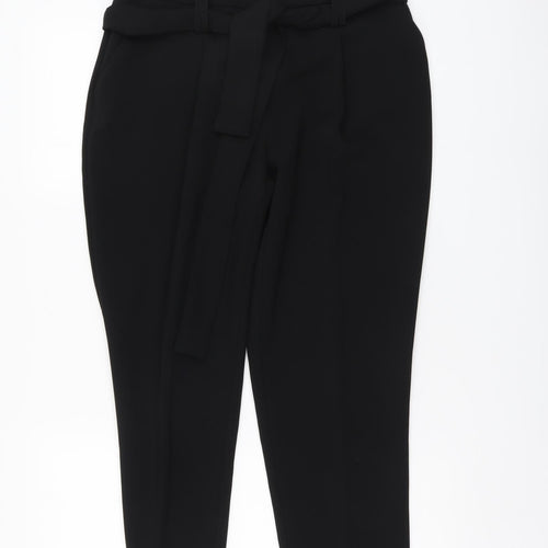 Dorothy Perkins Womens Black Polyester Chino Trousers Size 12 L27 in Regular Button