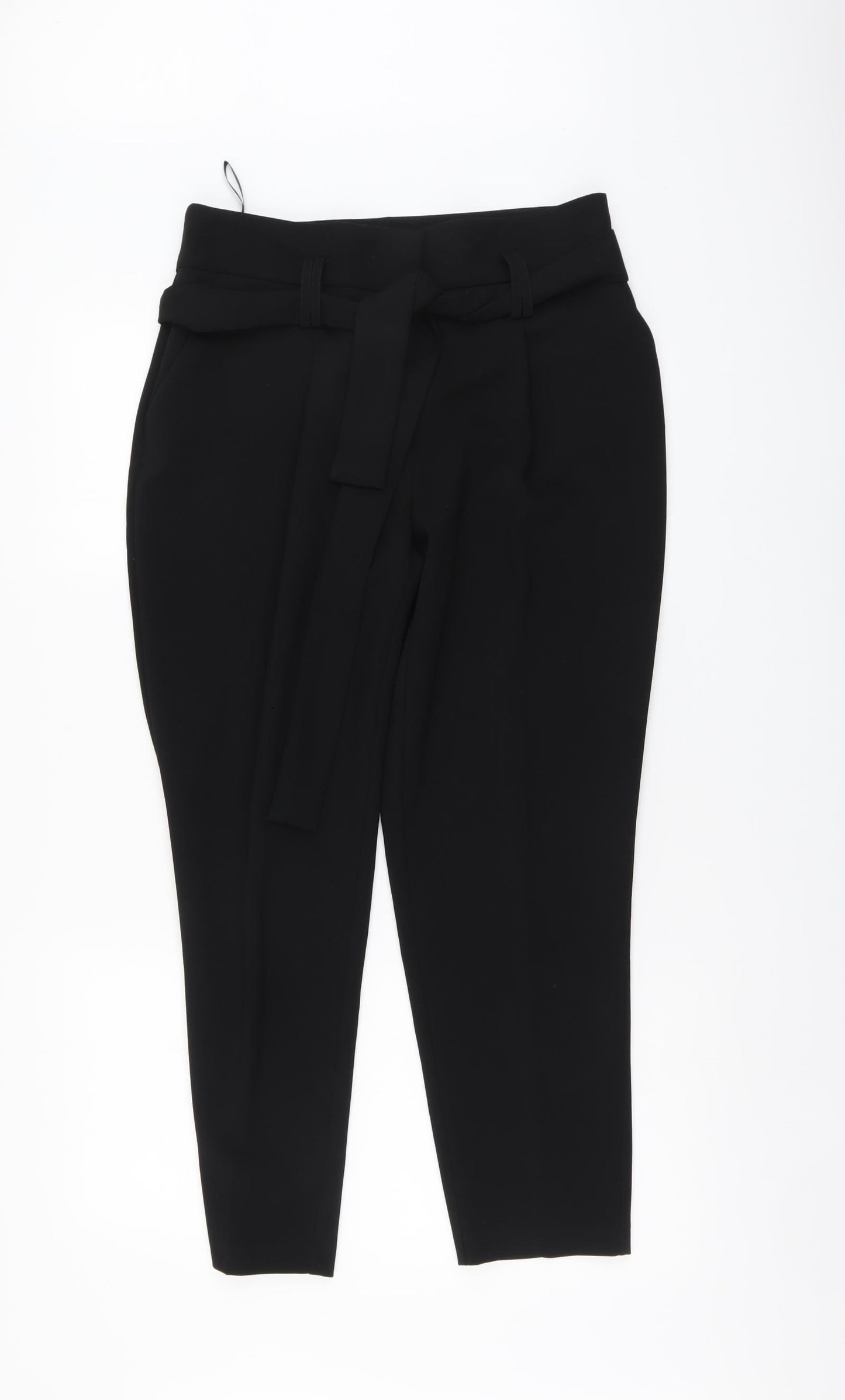 Dorothy Perkins Womens Black Polyester Chino Trousers Size 12 L27 in Regular Button