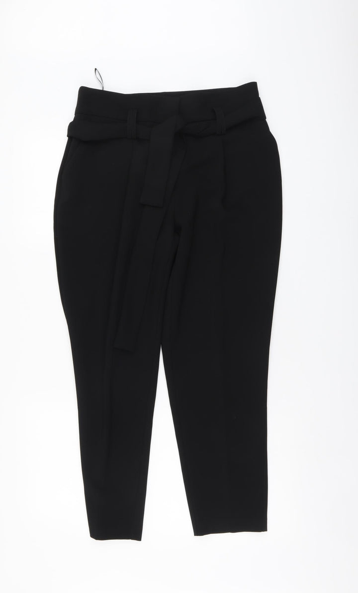 Dorothy Perkins Womens Black Polyester Chino Trousers Size 12 L27 in Regular Button