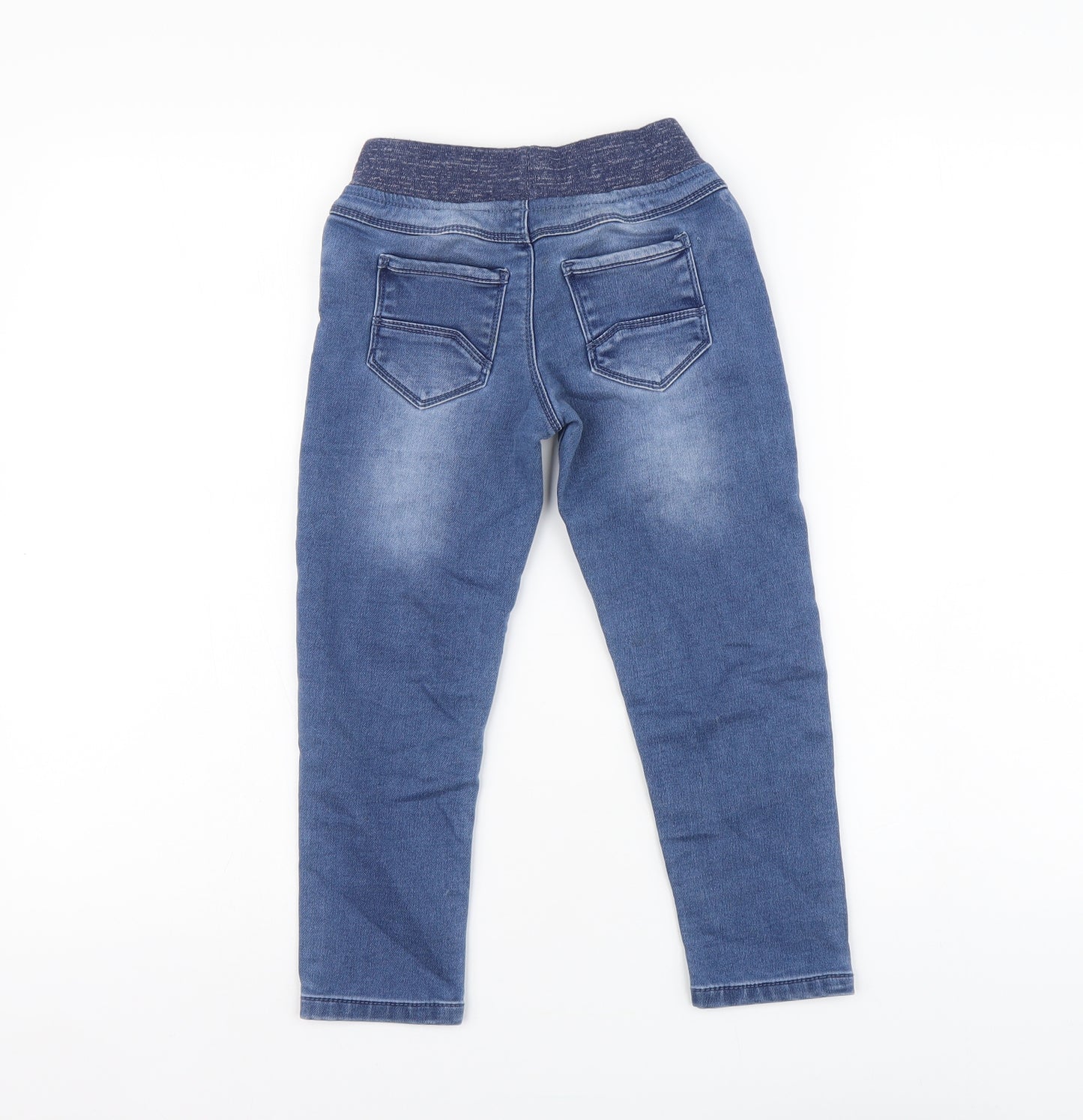 Dunnes Stores Boys Blue Cotton Skinny Jeans Size 5 Years Regular Drawstring