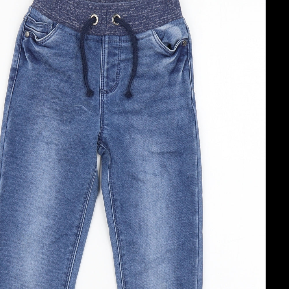 Dunnes Stores Boys Blue Cotton Skinny Jeans Size 5 Years Regular Drawstring