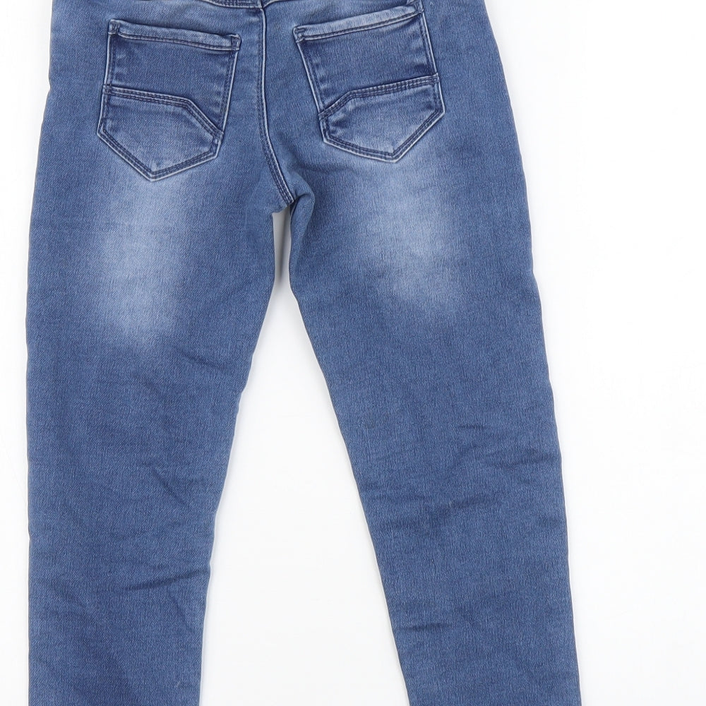 Dunnes Stores Boys Blue Cotton Skinny Jeans Size 5 Years Regular Drawstring