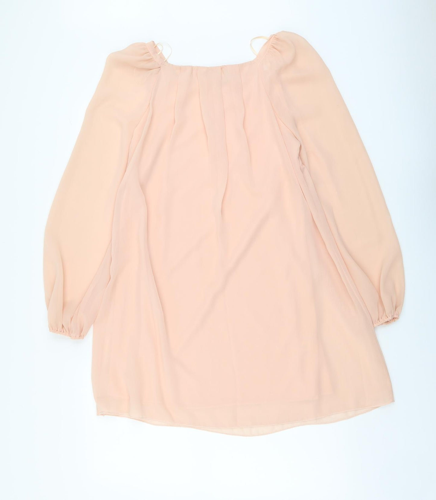 Exhibit Womens Pink Polyester A-Line Size 8 Square Neck Pullover