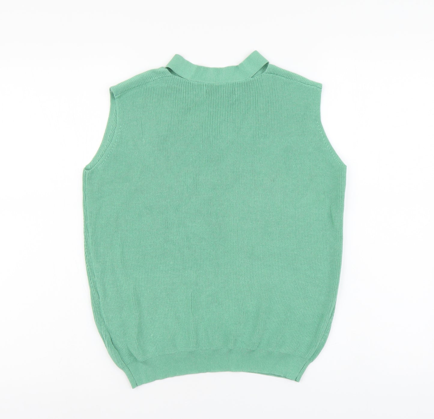 Paisie Womens Green Viscose Basic Tank Size S V-Neck