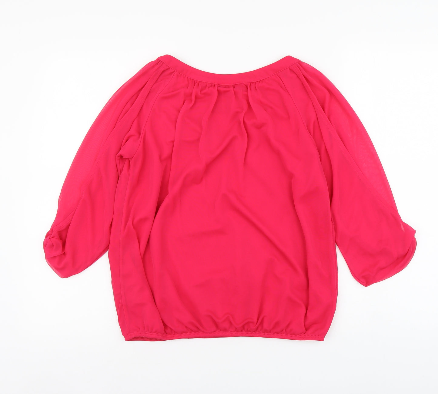 Wallis Womens Pink Polyester Basic Blouse Size S Boat Neck
