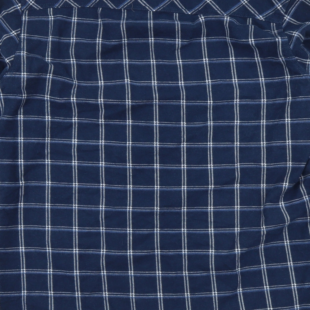 Industrialize Mens Blue Plaid Cotton Button-Up Size XL Collared Button