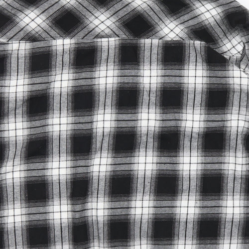 I SAW IT FIRST Mens Black Plaid Cotton Button-Up Size S Collared Button