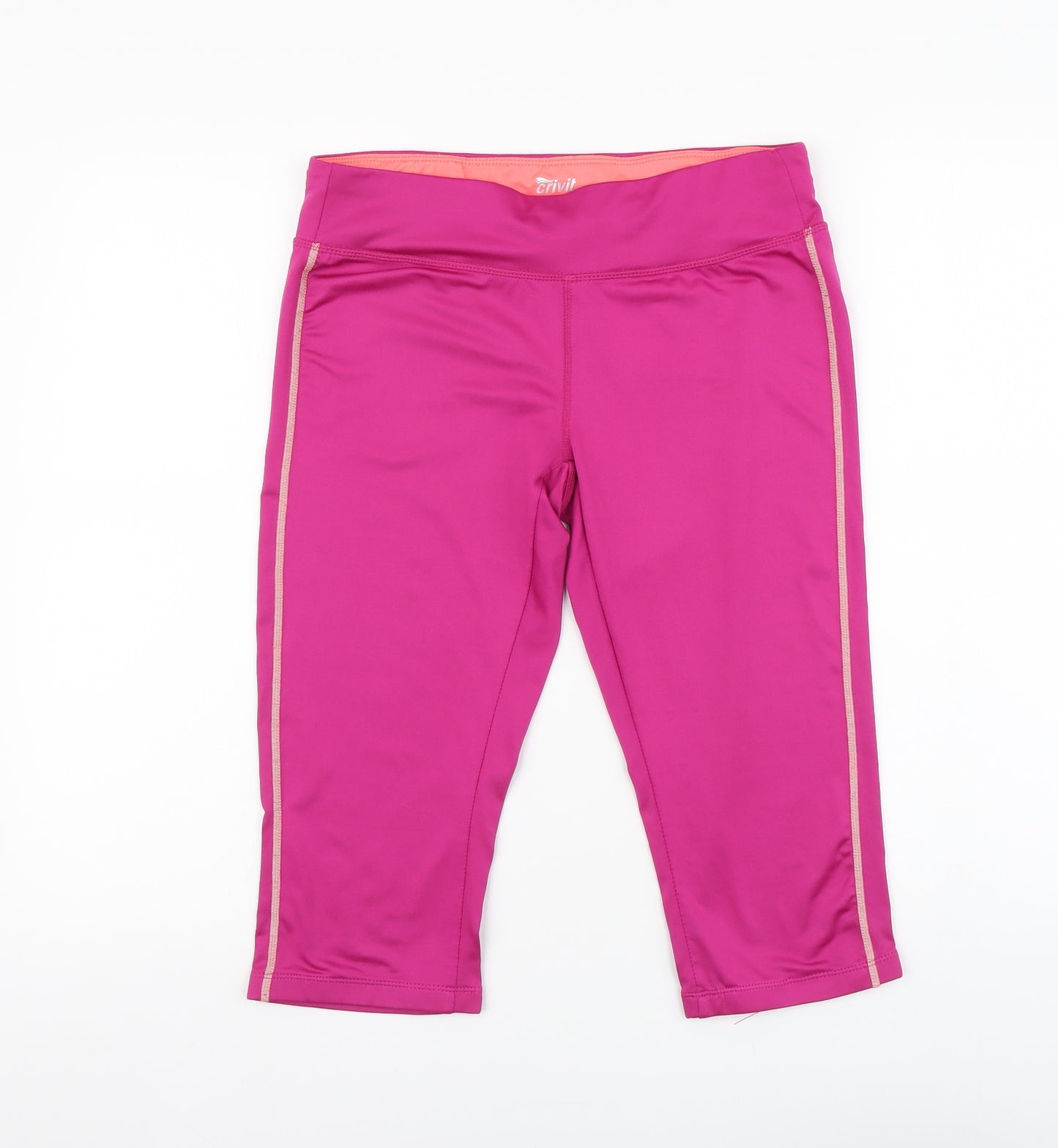Crivit Womens Pink Polyester Cropped Leggings Size M L16 in Regular Buckle
