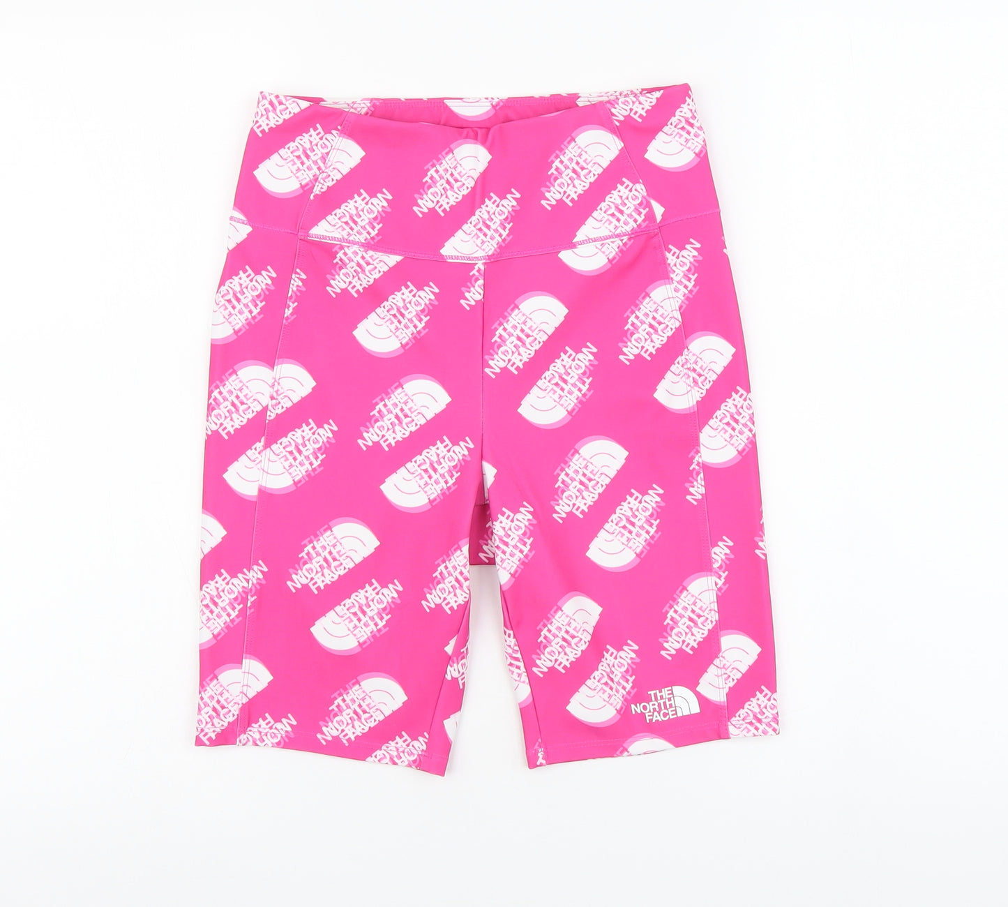 The North Face Womens Pink Geometric Polyester Athletic Shorts Size L L8 in Regular Buckle